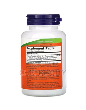 Now Raw Maca 750mg Reproductive Health 90 Capsules