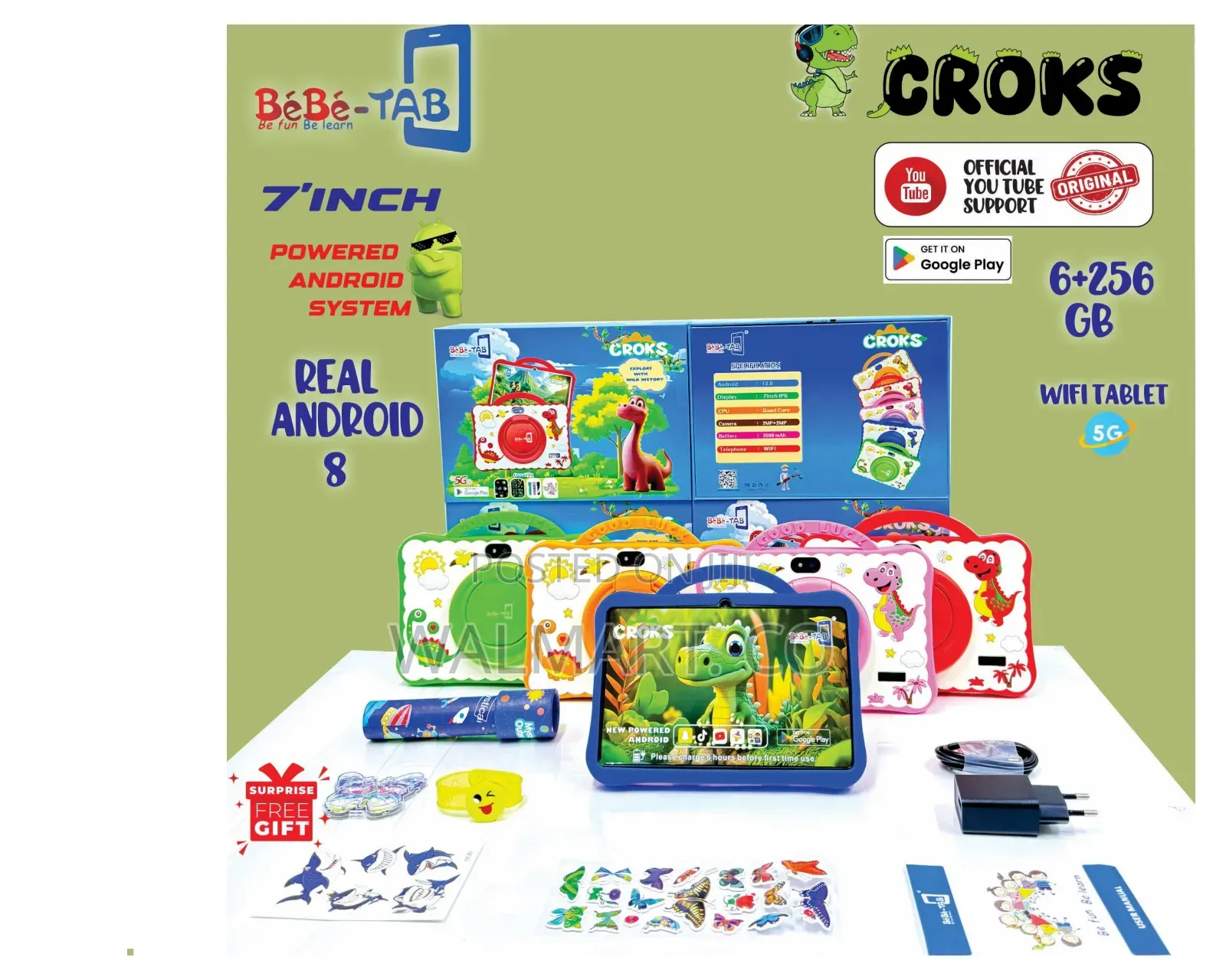 Bebe Kids Tablet 256gb 7 Inch Android 8