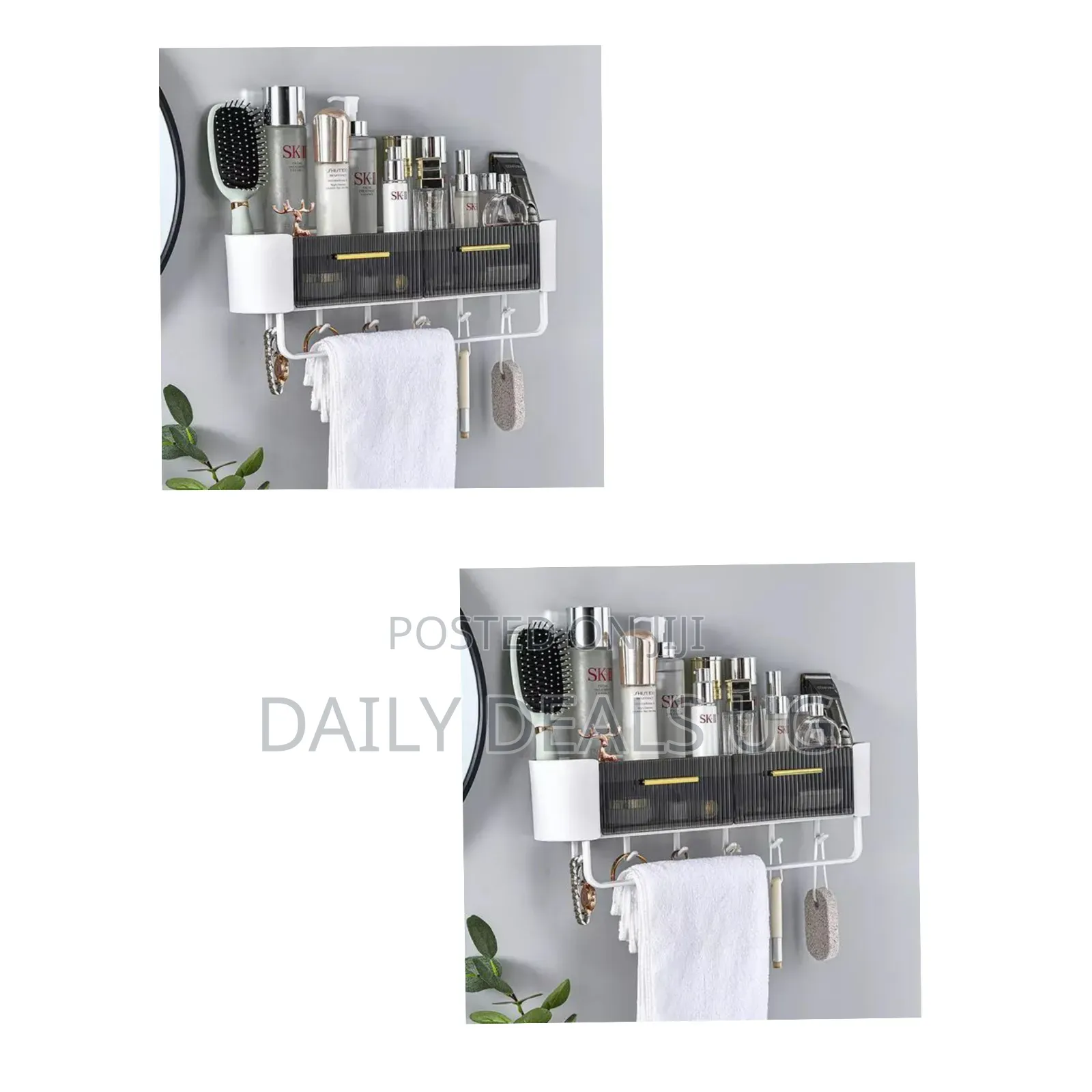 Shower Caddy, Self Adhesive Wall Mounted Shelf Bath Organizer