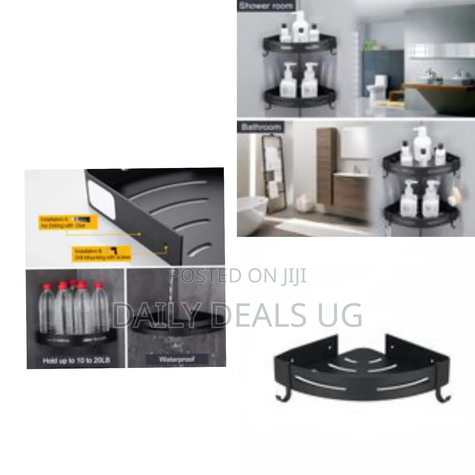 1 Piece Bathroom Shower Corner Shelf Hanging Drilling Basket Storage