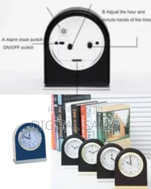 Leather Alarm Clock Mute Movement Hotel Table Clock Desktop Decorat