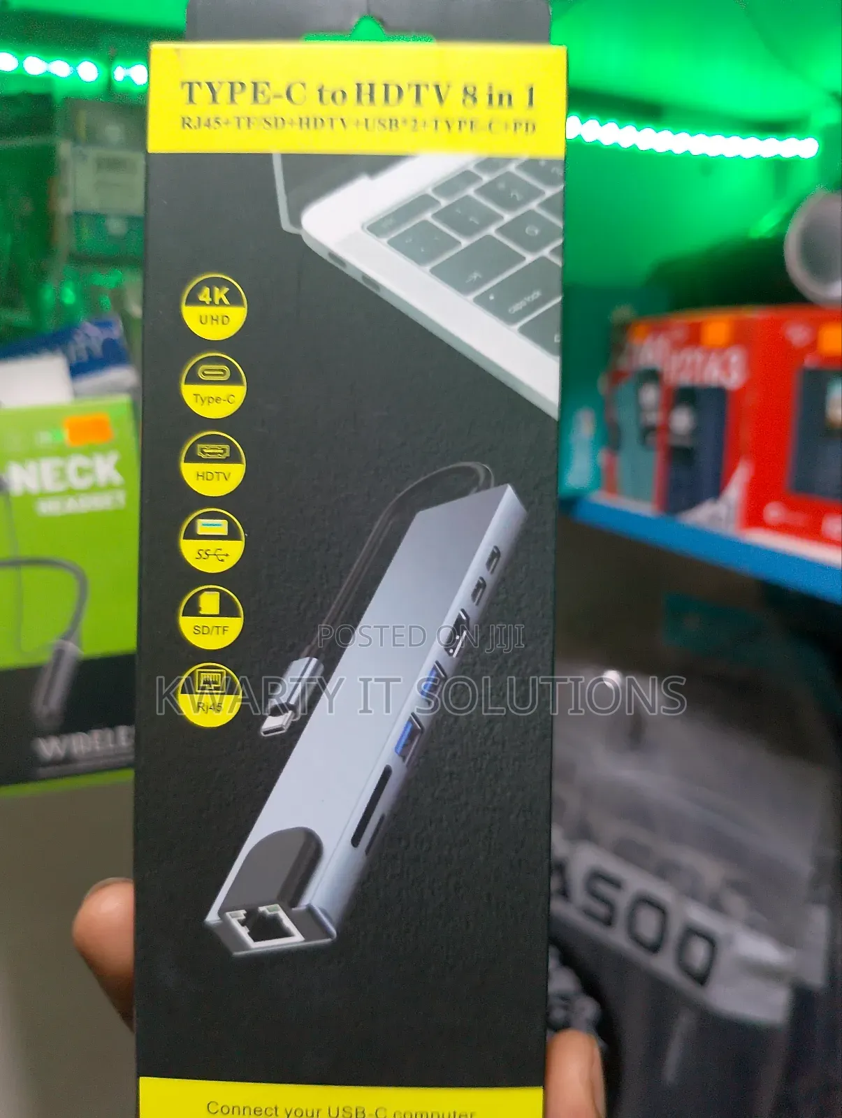 Type C to HDTV 8 in 1 Hub