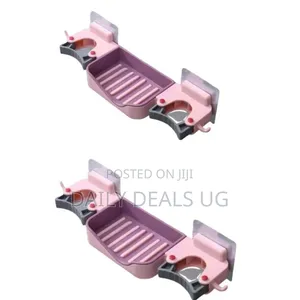 Wall Mounted Soap Dish Box for Kitchen Bathroom With Hooks