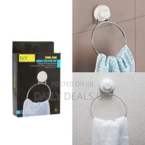 Towel Ring/Towel Rack Hanger With Magic Suction Cup, White