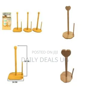 Bamboo Toilet Paper Holder Standing Roll Tissue Storage Stand- Brown
