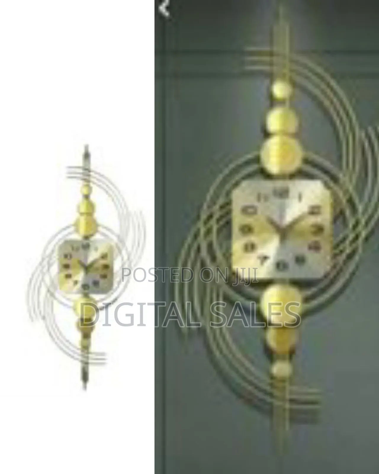 Decorative Square Wall Clock-Living Room Office Removable Mute Clock