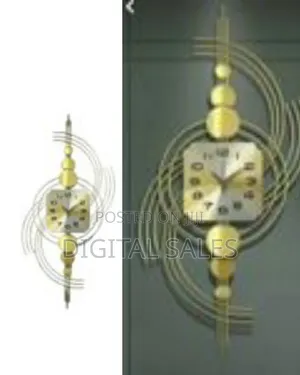 Decorative Square Wall Clock-Living Room Office Removable Mute Clock
