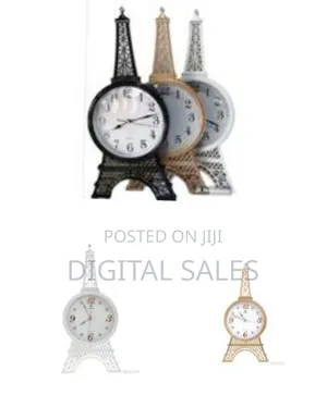 Stainless Steel Wall Clock Eiffel Tower Exterior Mouldable Design