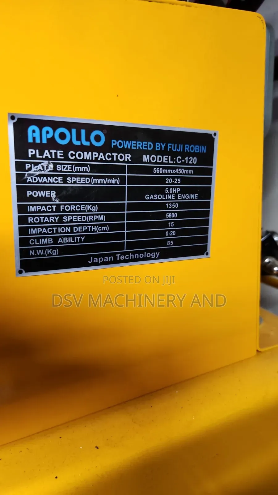 Apollo Plate Compactor C-120 Model