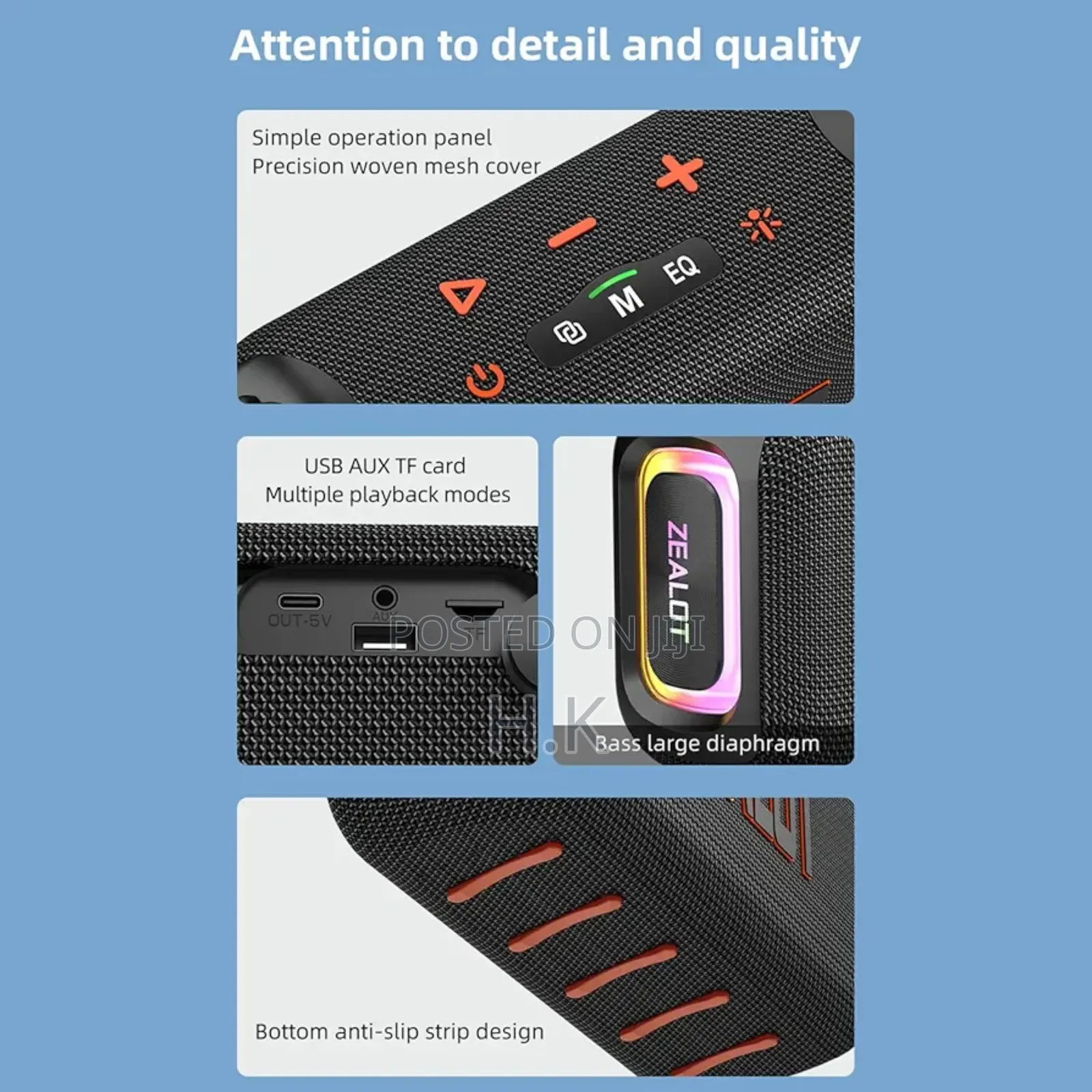 Docooler S85 - Portable Outdoor Speaker Ipx6 Waterproof With RGB Light