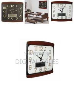 Home Decoration Plastic Diling Square Clock Large LCD Date