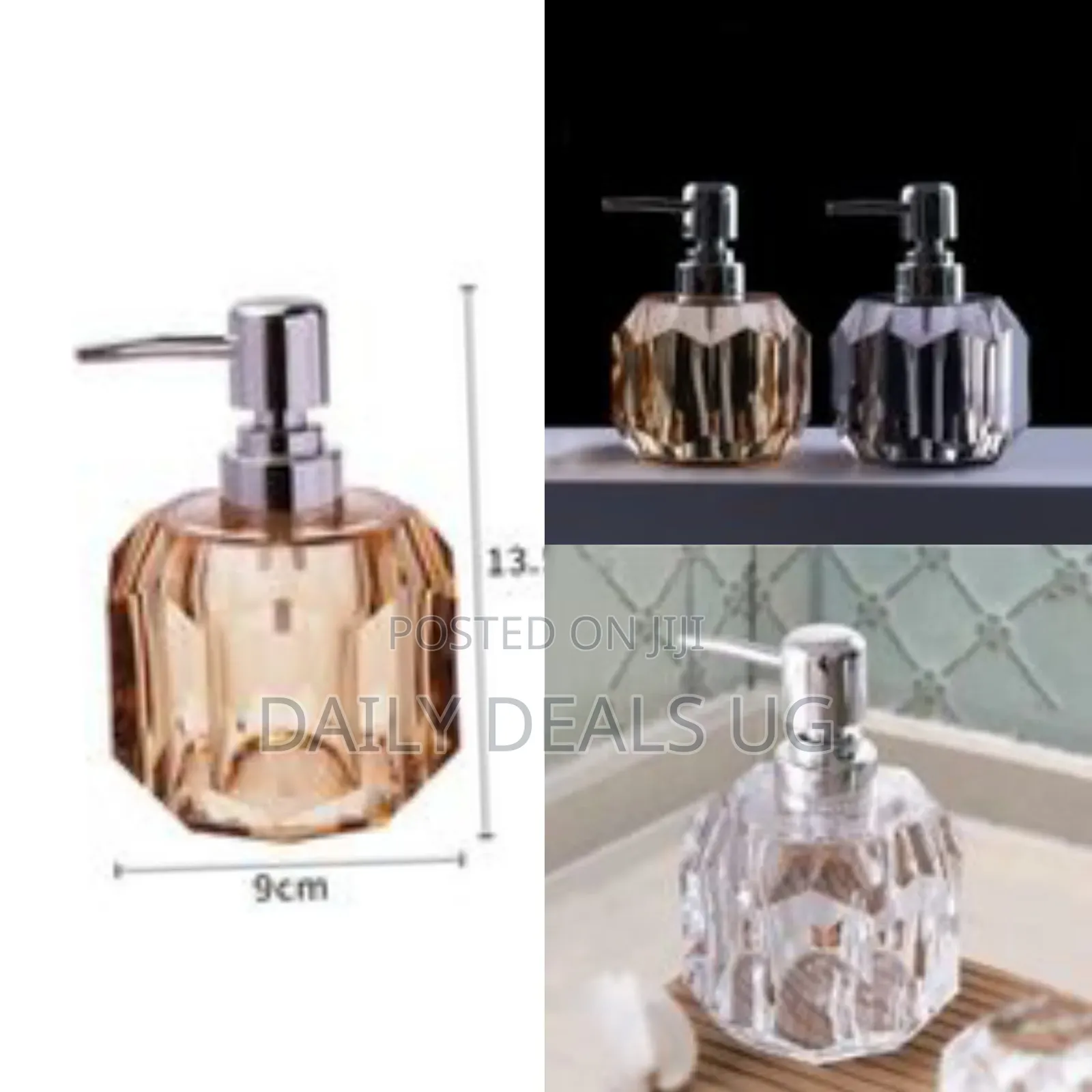Travel Refillable Shampoo Dispenser Transparent Geometric Crystal