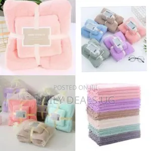 2 Piece Microfiber Hair Swimming Face Bath Hand Bathroom Towels -Pink
