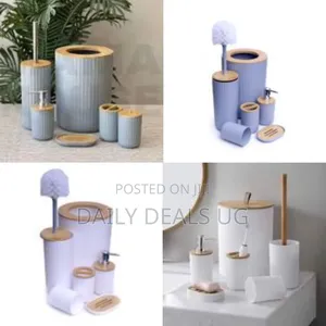 Bathroom Accessories Set, Bathroom Wash Set, 6 Pieces Waste Bin Toilet