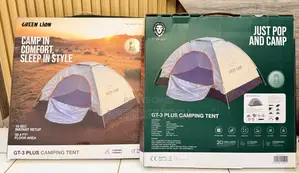 Green Lion Gt3 Plus Camping Tent / 3 Person Capacity / Pop-up Design