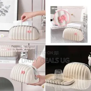 Plastic Shell Shaped Creamy Tissue Box Bag Shape Napkin Paper Holder