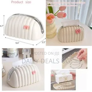 Plastic Shell Shaped Creamy Tissue Box Bag Shape Napkin Paper Holder