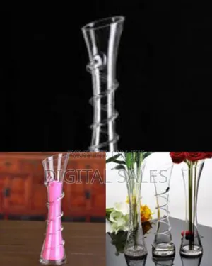 Tall Thin Vase Glass, Bevel Circles Crystal Vases for Flowers