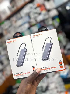 Porodo 9in1 Usb-C Hub Type-C Pd 100w Hdmi Usb Sd Card 3.5mm Aux - Gray