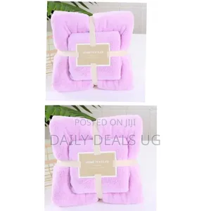 2piece Microfiber Hair Swimming Face Bath Hand Bathroom Towels -Purple