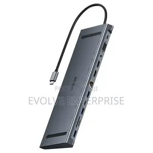 Green Lion 12-in-1 Hdmi Ethernet Usb-C Hub - Gray