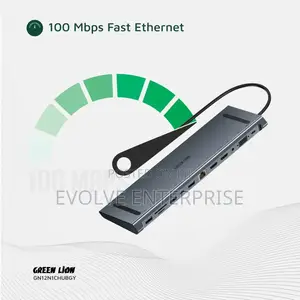 Green Lion 12-in-1 Hdmi Ethernet Usb-C Hub - Gray
