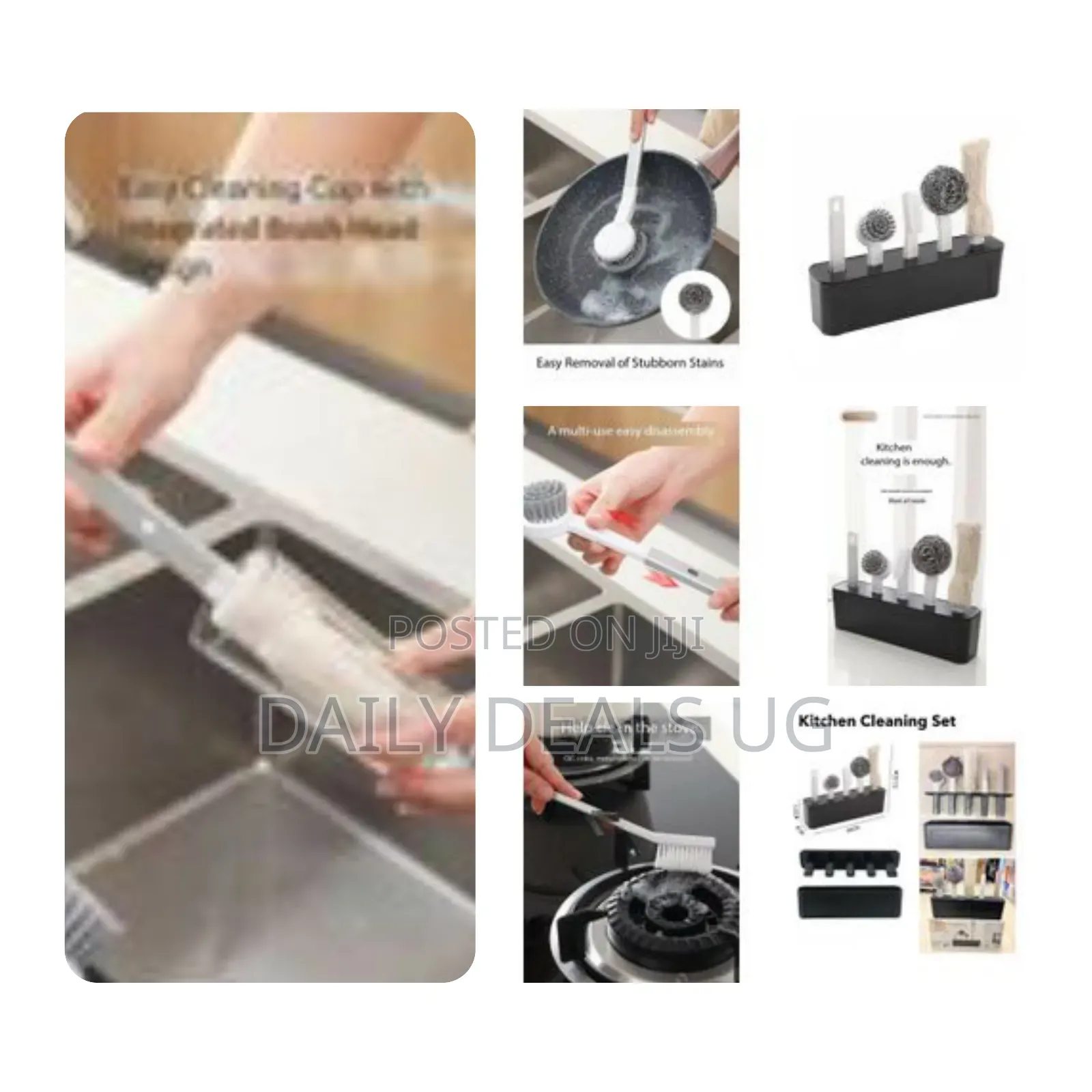 Kitchen Cleaning Kit Folding 4 Type Brushes for Cleaning All Utensil