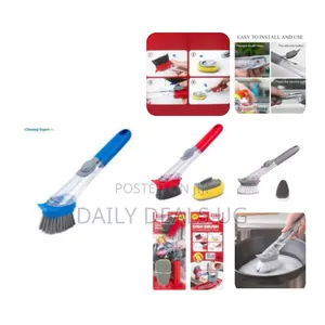 Kitchen Usable Long Handle Sponge Pot Cleaner With White Wok Brush
