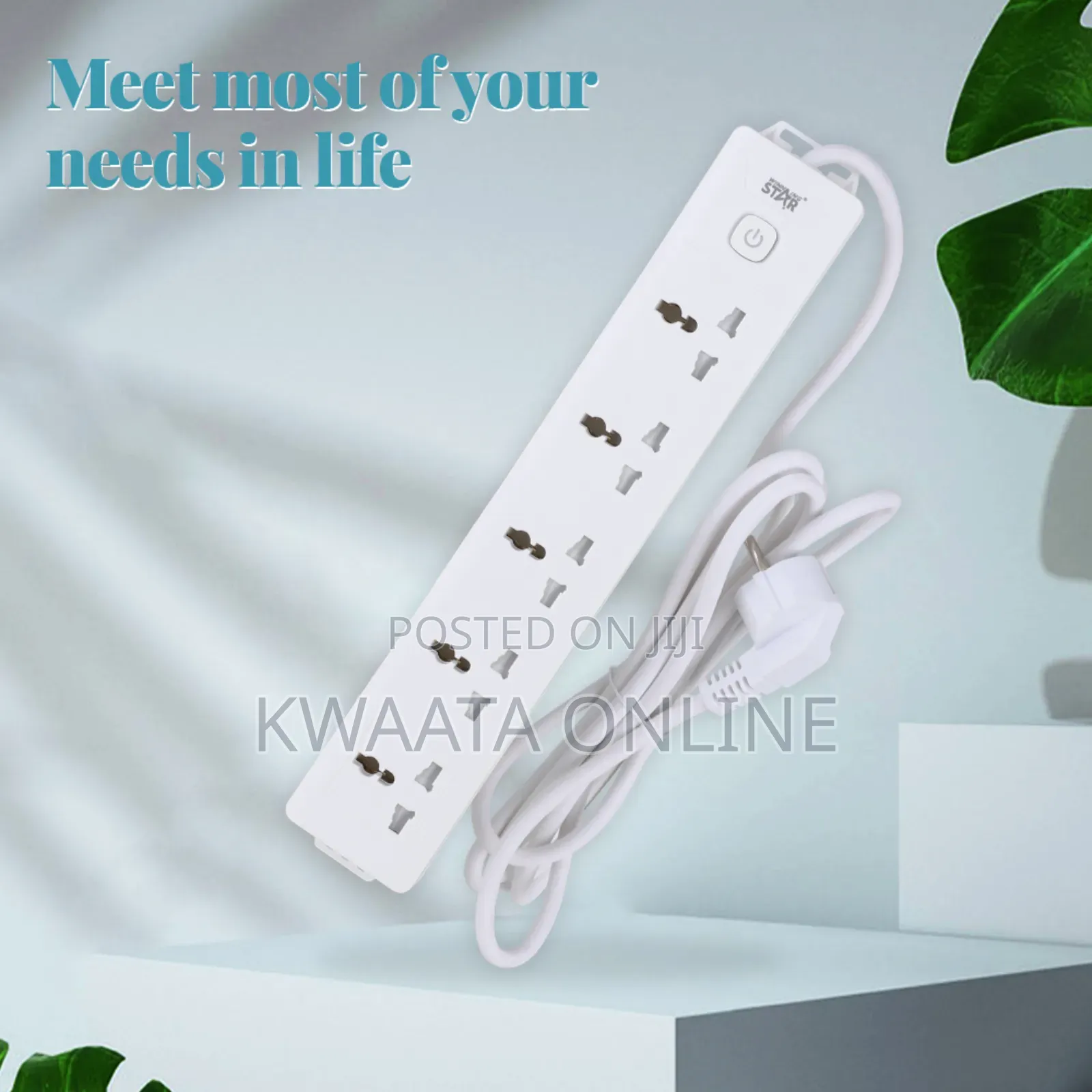 Winningstar 5 Way Power Socket 2500w Universal Extension Cable