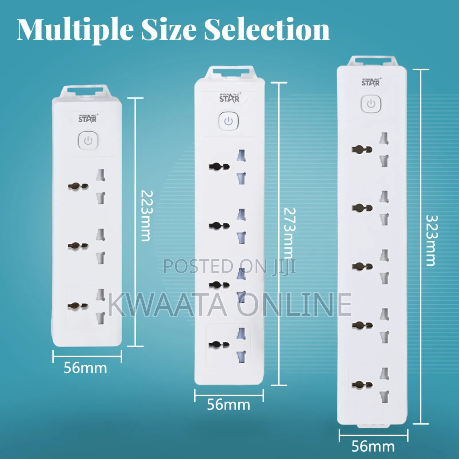 Winningstar 5 Way Power Socket 2500w Universal Extension Cable