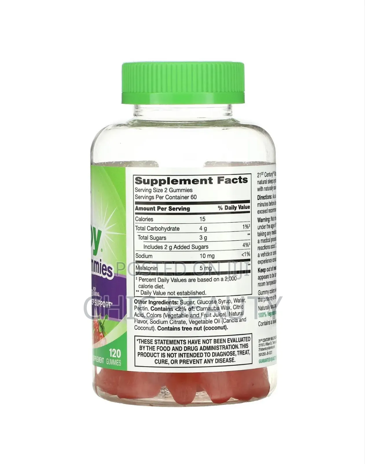 21st Century Melatonin Gummies 5mg Sleep Support. Insomnia 120 Gummies