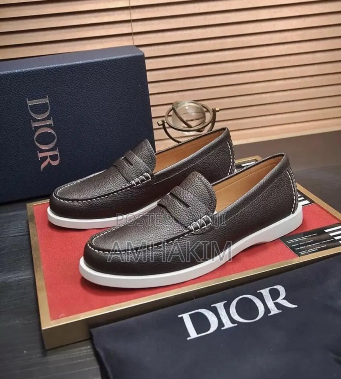 New Classic Dior Designer Leather Mocassins in Stock