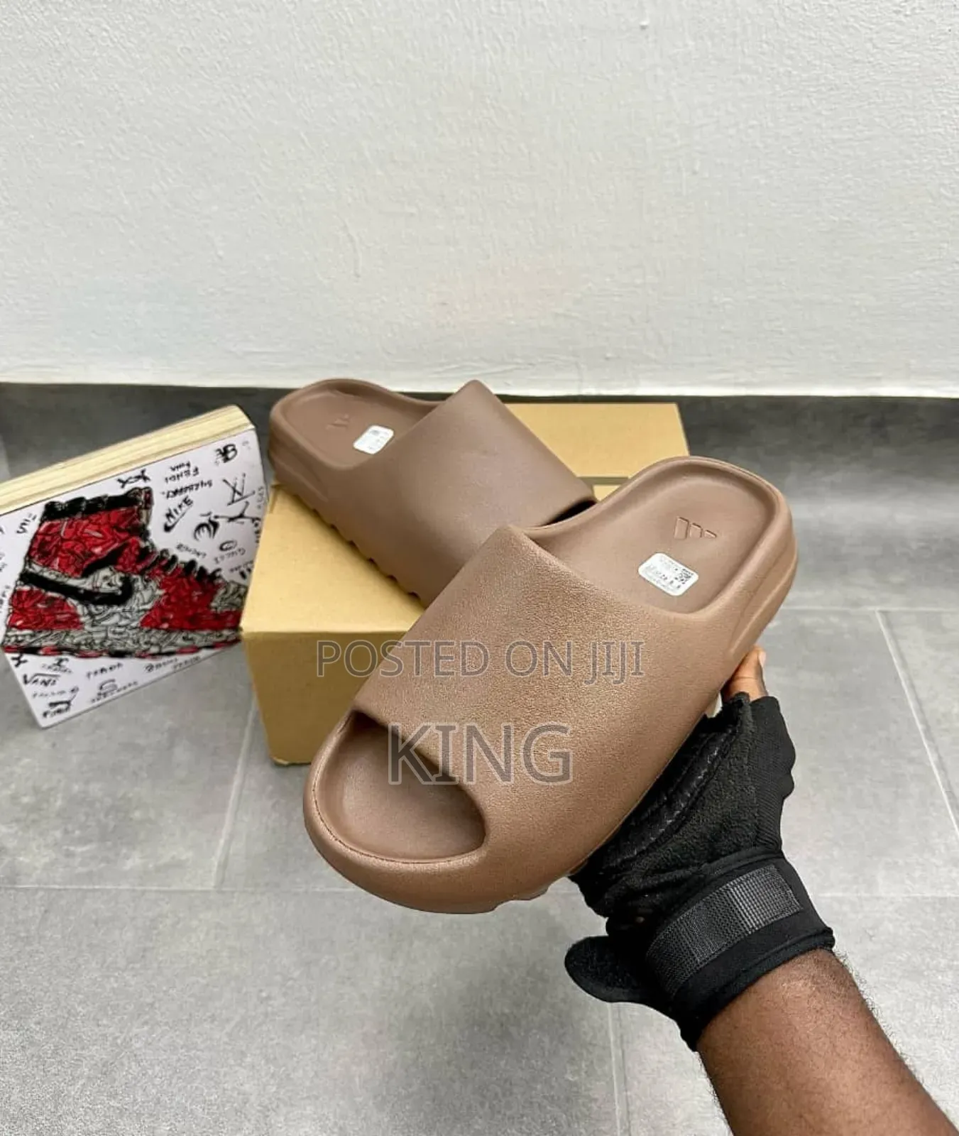 Brown Yeezy Slides