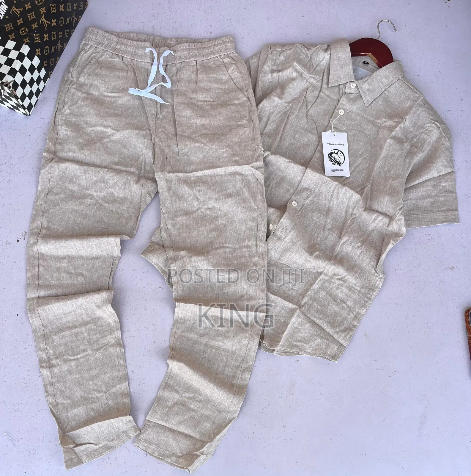 Bold Linen Full Suit Set.