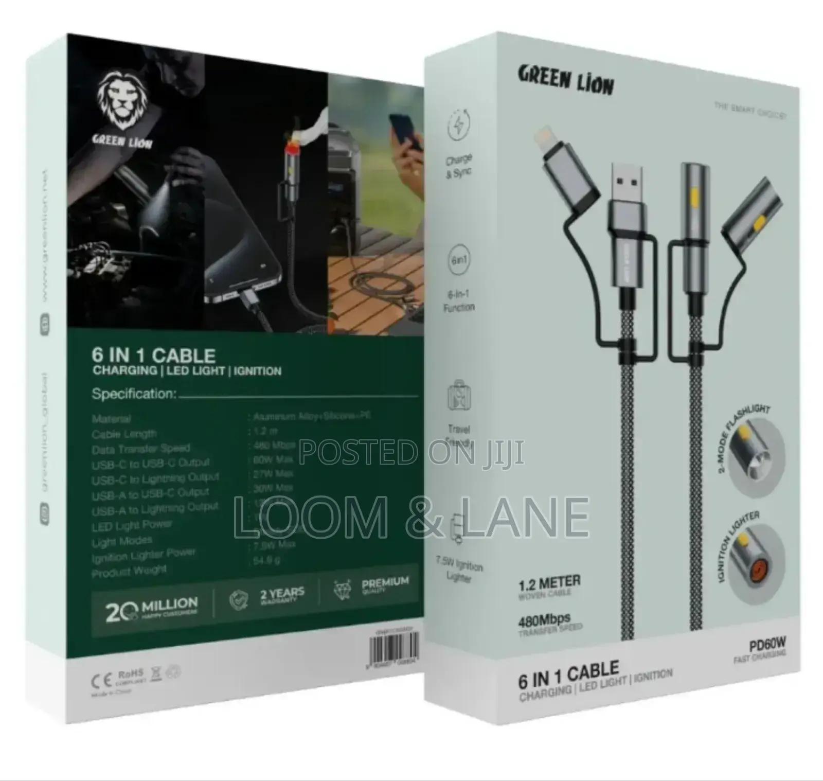 Green Lion 6 in 1 Cable Pd60w