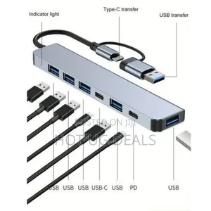 7 In 1 Multi Ports Usb Type C Hub Splitter Adapter Extension Dock