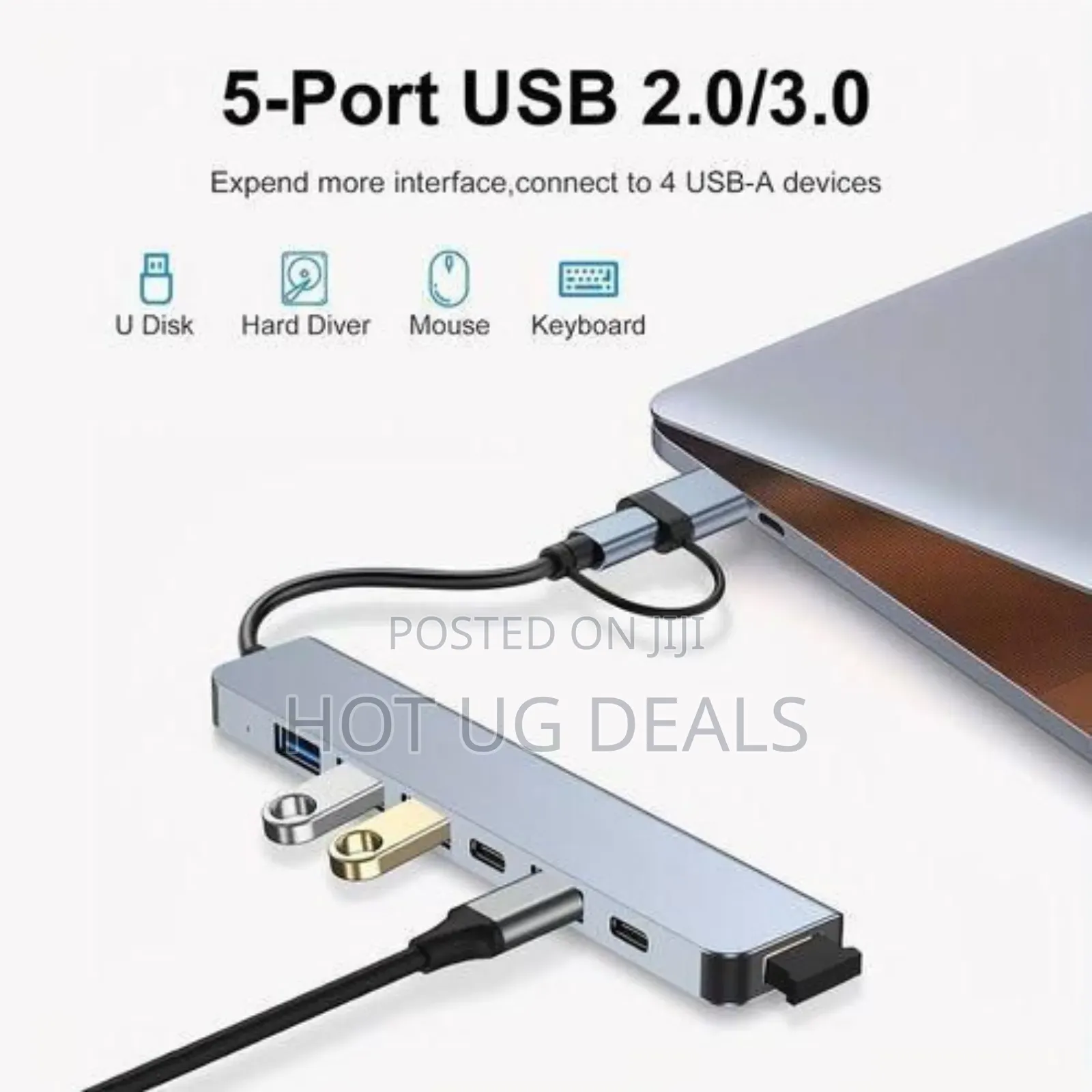 7 In 1 Multi Ports Usb Type C Hub Splitter Adapter Extension Dock