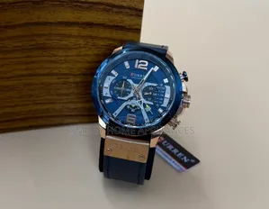 Curren Men's Original Analog Leather Strapped Wrist Time Piece