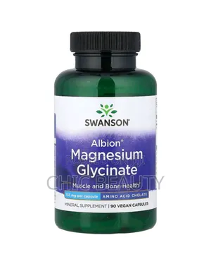 Swanson Albion Magnesium Glycinate Muscle and Bone, 90 Vegan Capsules