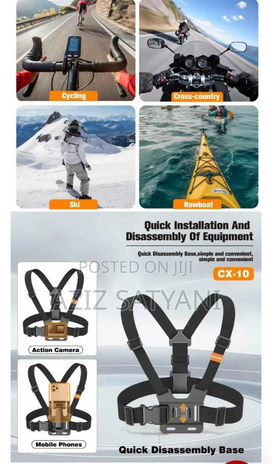 Plokama Cx-10 Chest Mount Camera Holder Chest Support Harness Mount