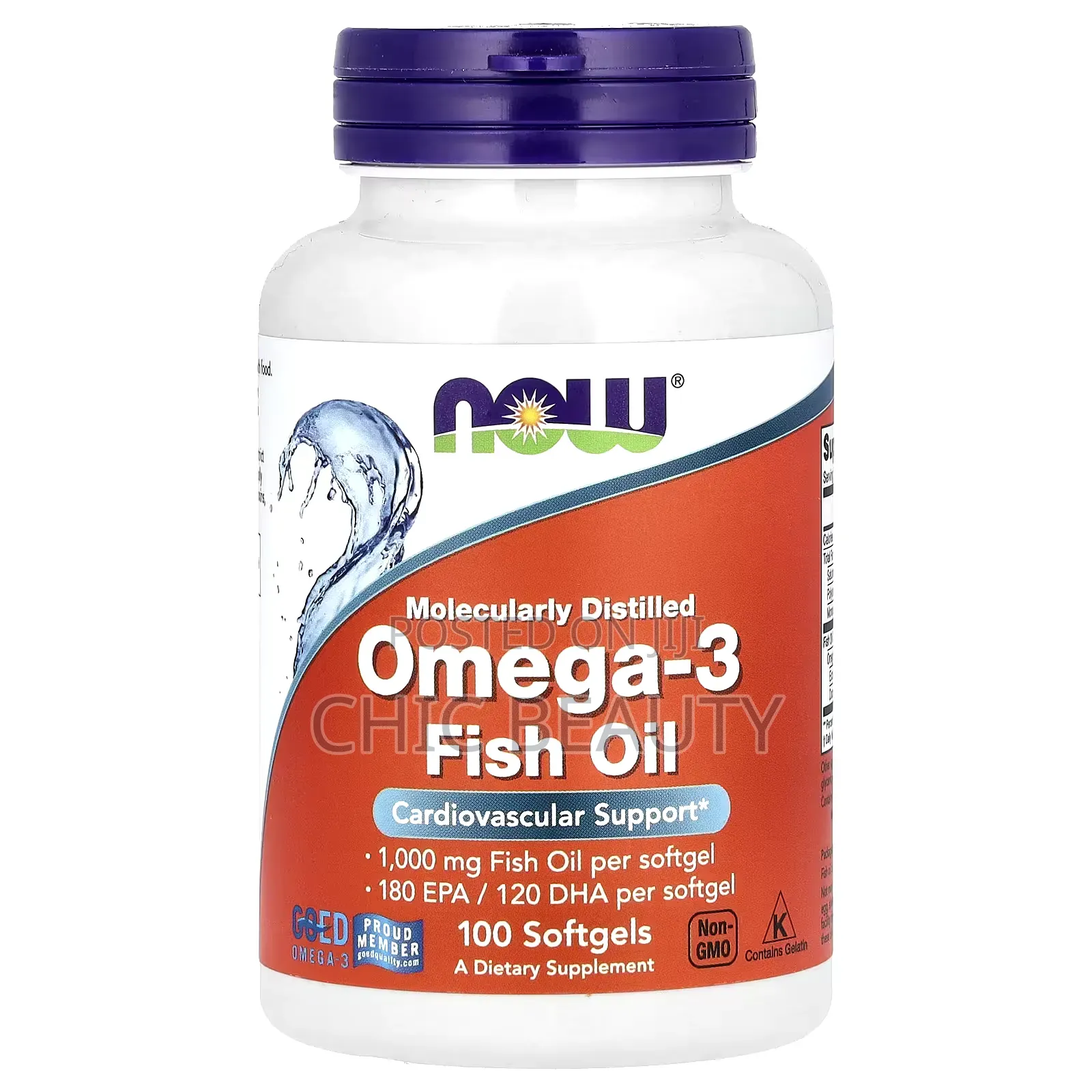 Now Omega 3 Fish Oil 1000mg 100 Softgels