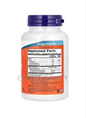 Now Omega 3 Fish Oil 1000mg 100 Softgels