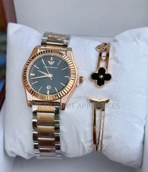 Empori Armani Classy Ladies' Rose Gold Strapped Wrist Time Piece