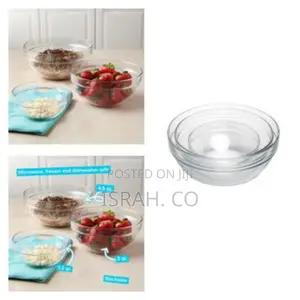3 Piece Oven Mixing Bowl Glass Set,