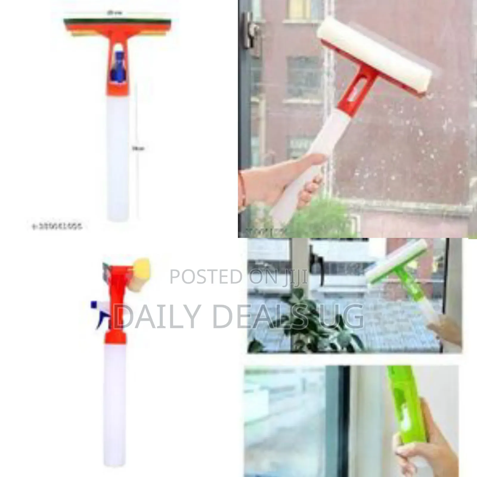 3 in 1 Big Size Glass Wiper With Spray Mop Scratching Brushing, Spray