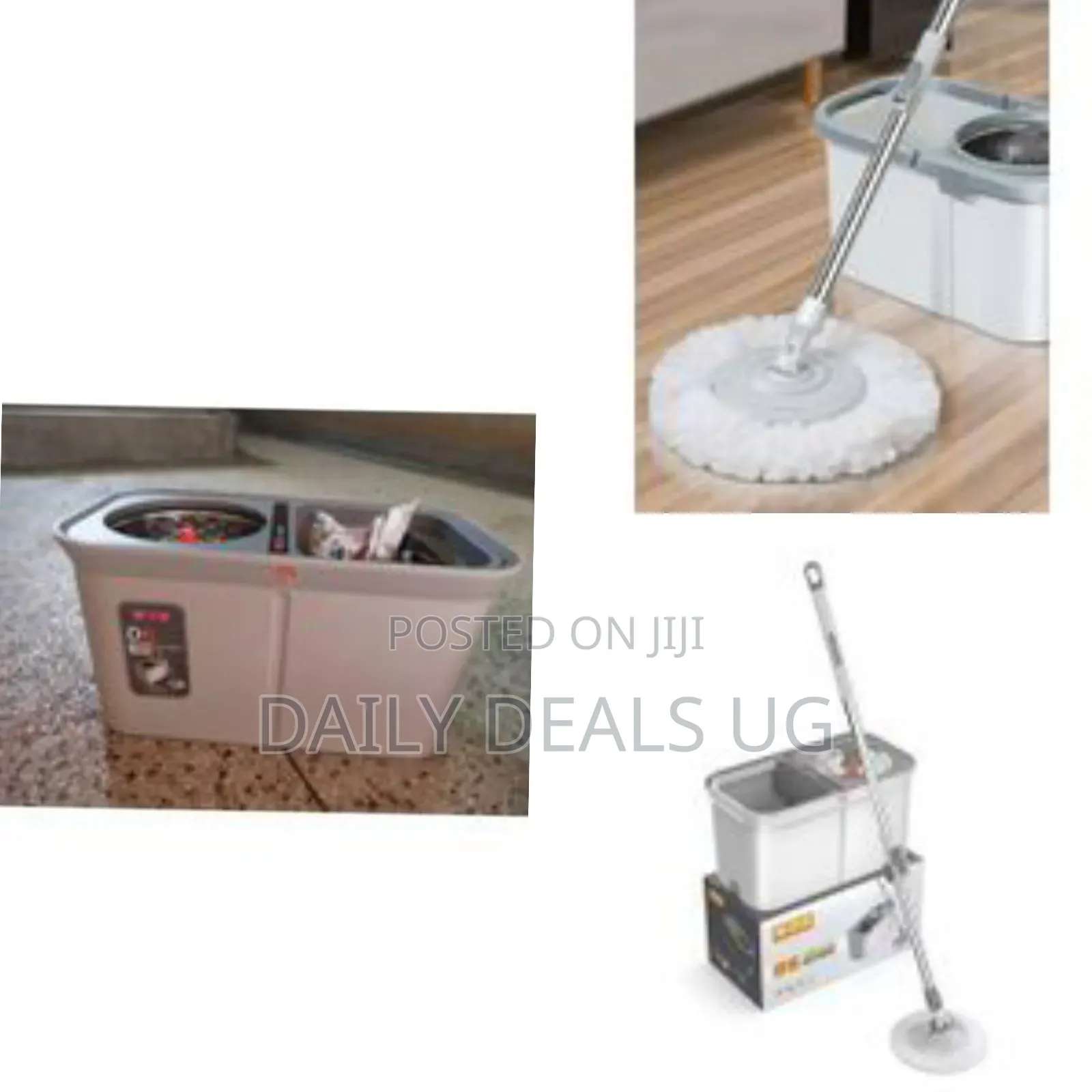 Microfiber Spin Mop Bucket Set for Floor Cleaning, Includes Mop Head