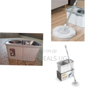 Microfiber Spin Mop Bucket Set for Floor Cleaning, Includes Mop Head