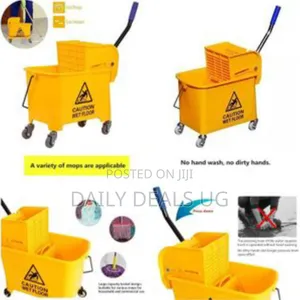 32l Mop Bucket Side Press Wringer Cleaning Commercial Mop Bucket