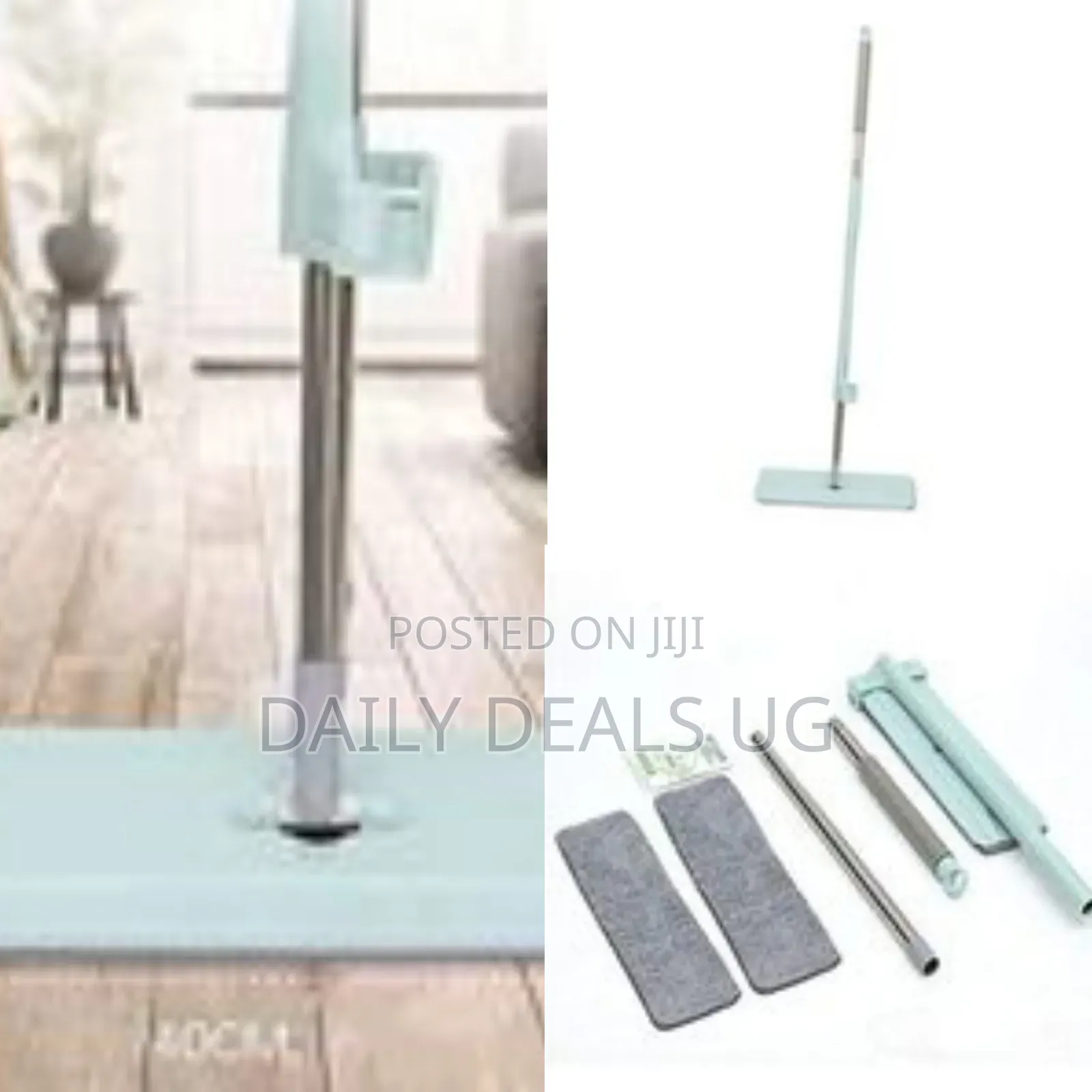 Hand-Free Flat Mop, Lazy Drag and Drop Artifact-Blue