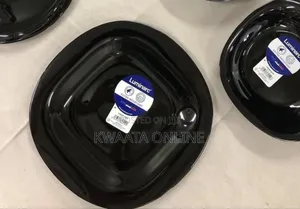 6piece Opal Glass Luminarc Plates Soft Black Tiers 27cm